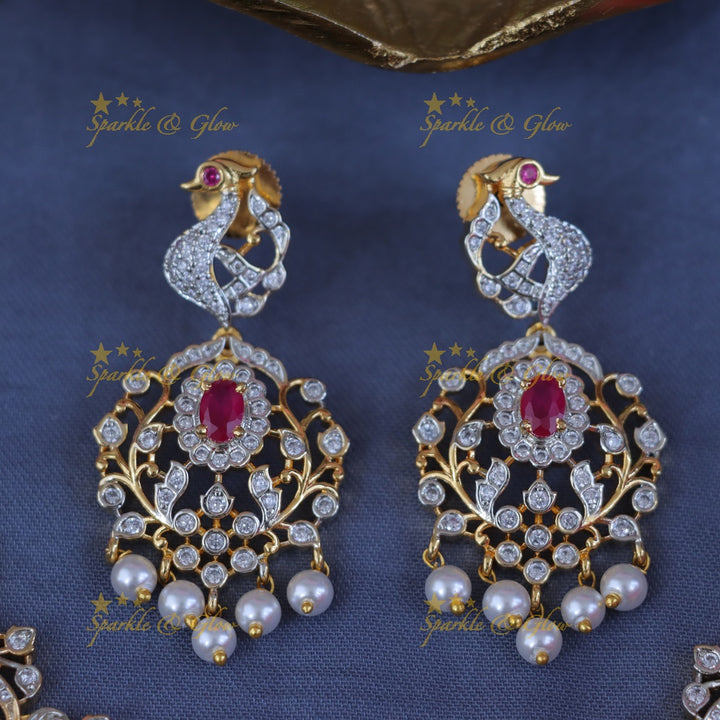 Exquisite Peacock Mango Necklace Set for Festive Glamour