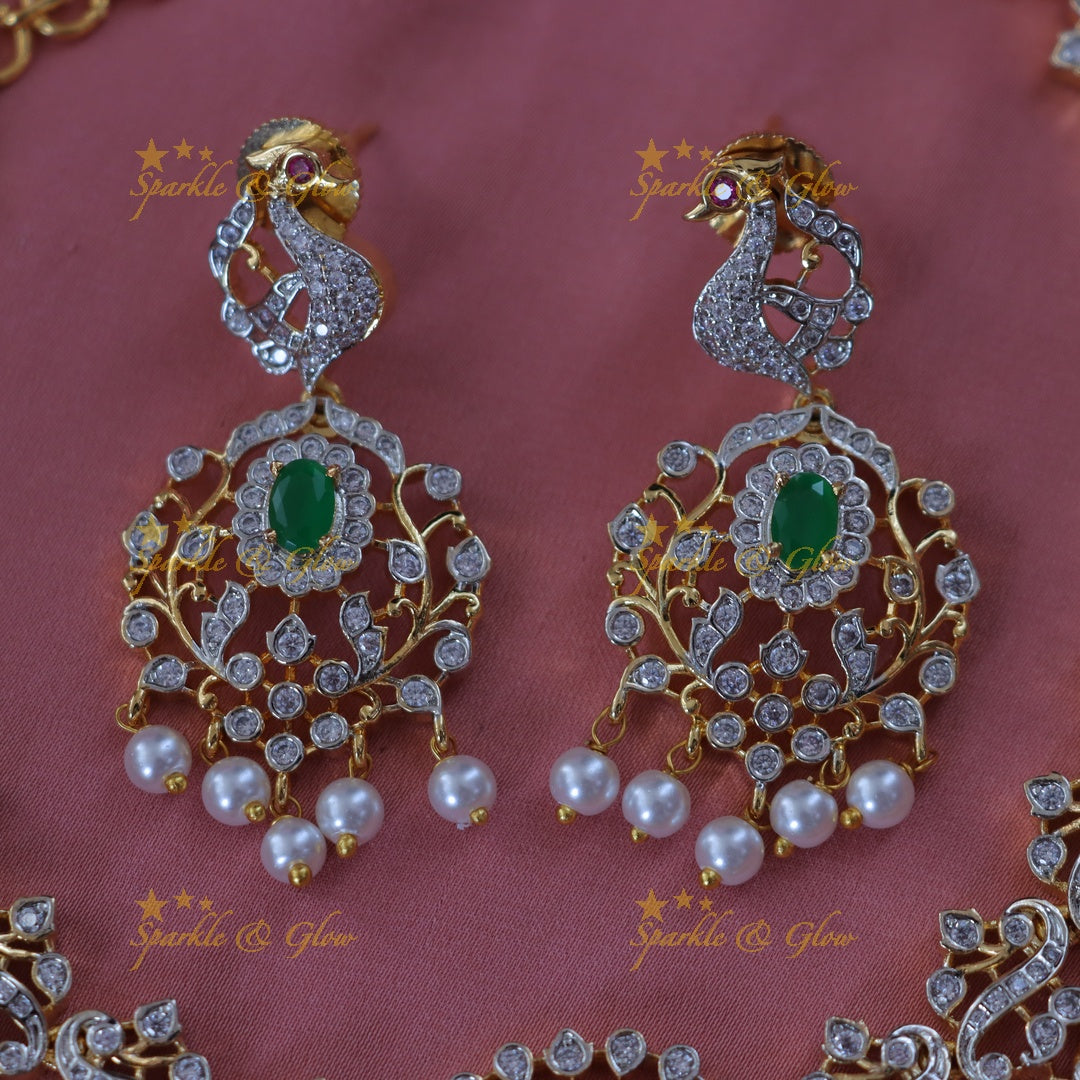 Exquisite Peacock Mango Necklace Set for Festive Glamour