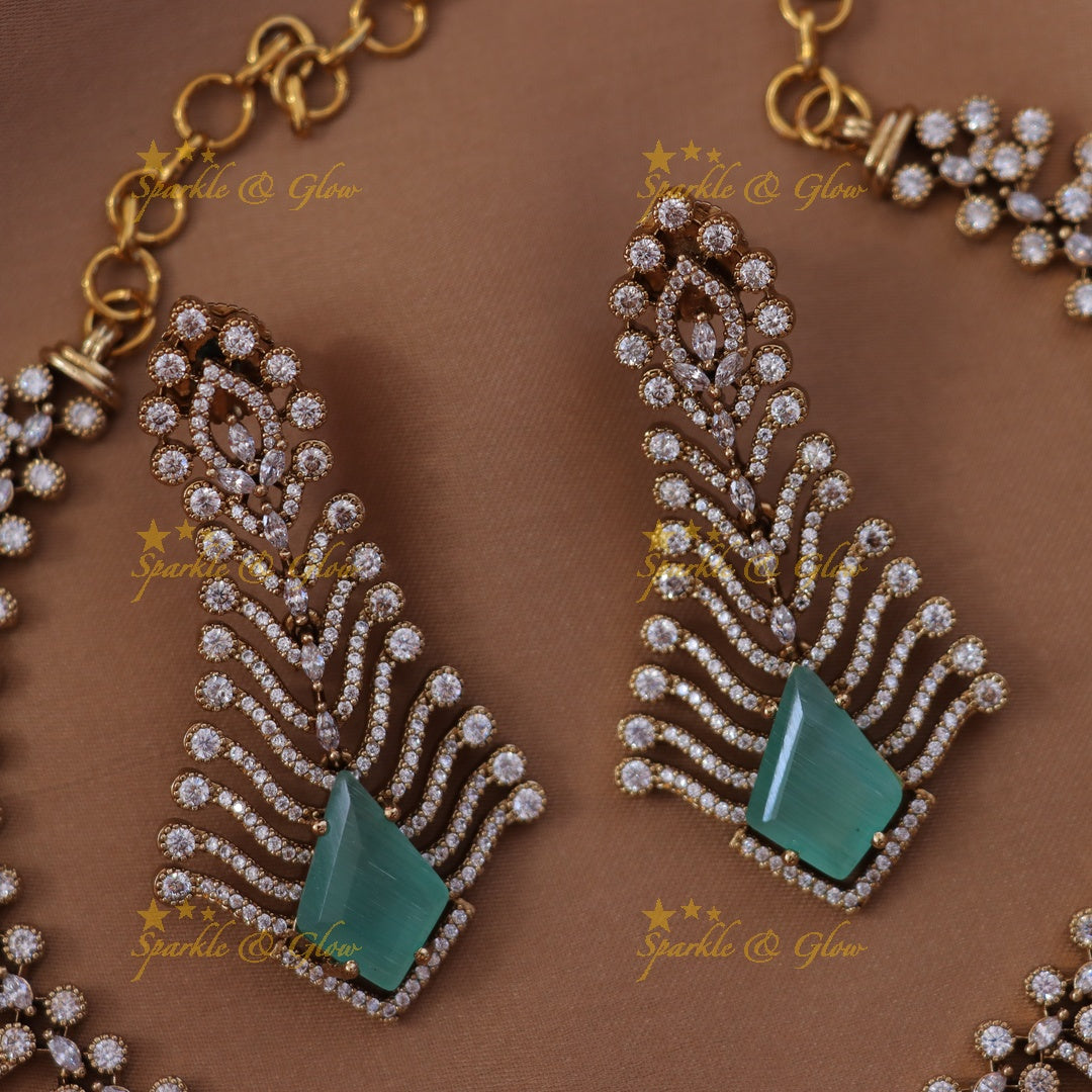 Exquisite AD Stone Necklace Set for Festive Elegance