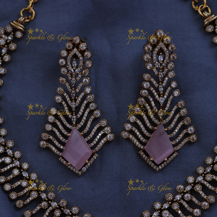 Exquisite AD Stone Necklace Set for Festive Elegance