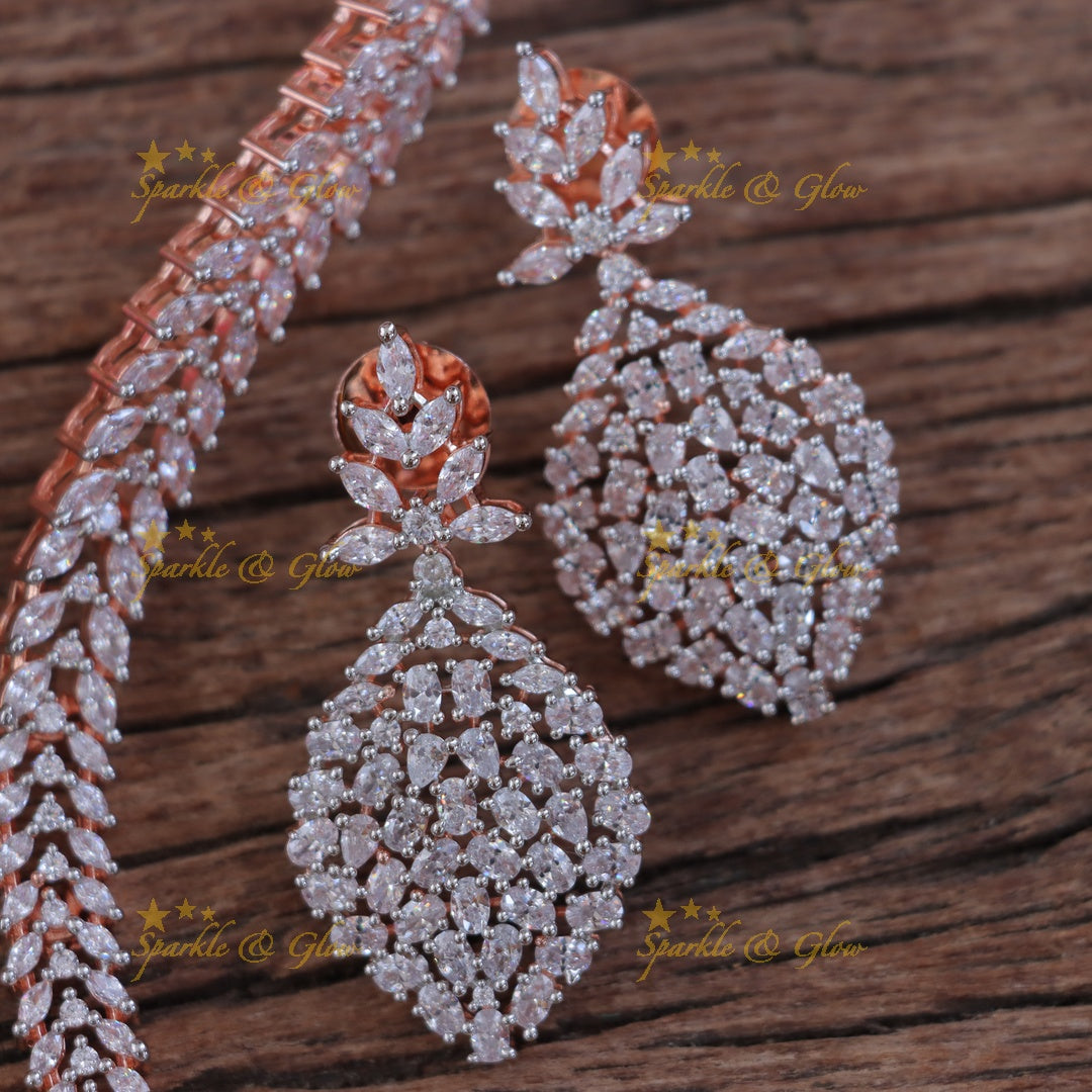 Elegant American Diamond Short Necklace for Festivities