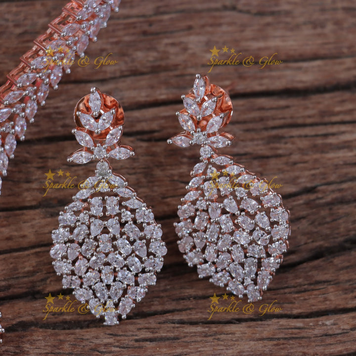 Elegant American Diamond Short Necklace for Festivities