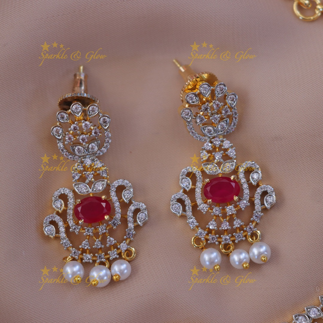 Elegant Gold Plated Bridal Necklace - Sparkle & Glow