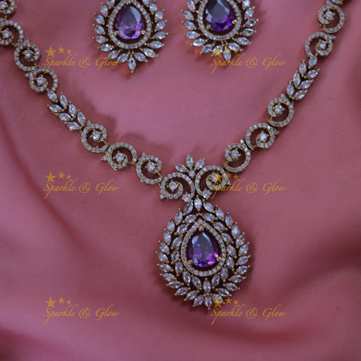 Exquisite AD Stone Necklace & Earrings Set