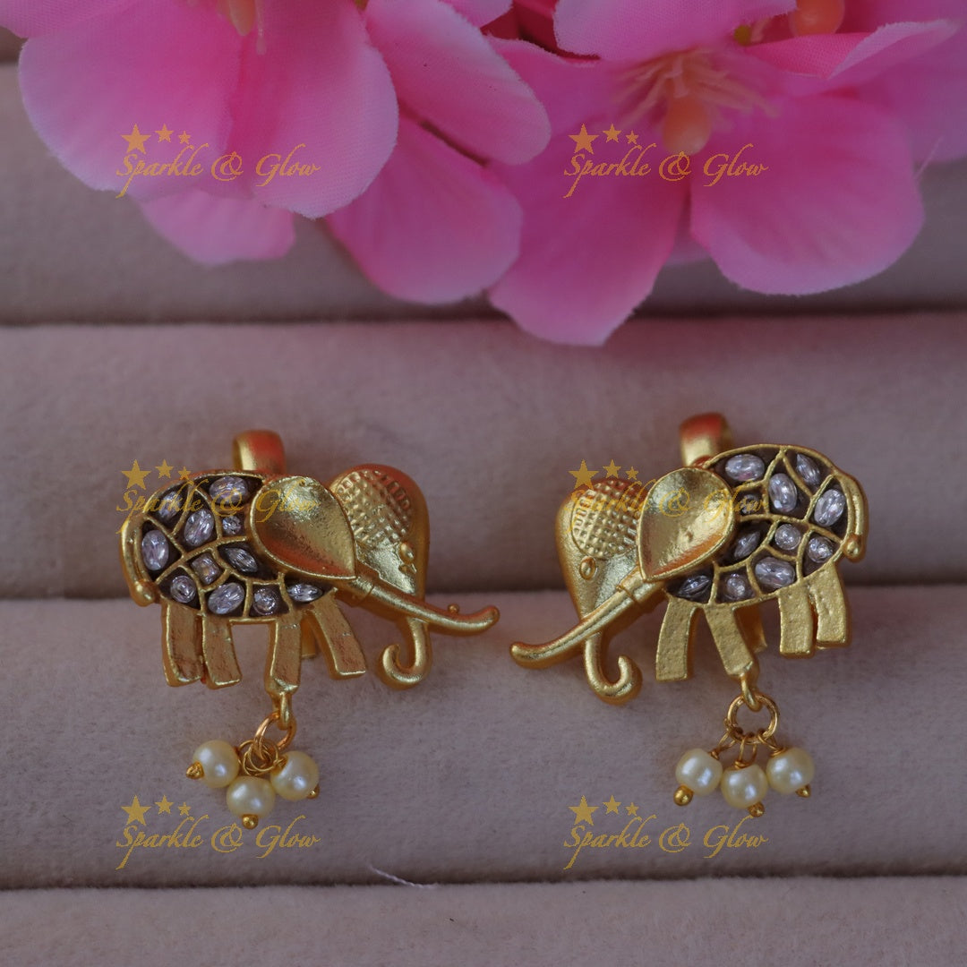 Exquisite Elephant Bugadi Earrings for Festive Celebrations
