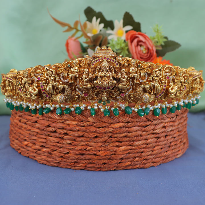 Exquisite Gold Temple Lakshmi Wedding Hipbelt