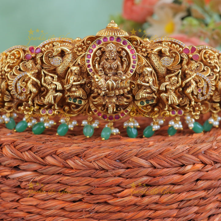 Exquisite Lakshmi Peacock Gold Hipbelt for Celebrations