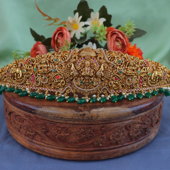 Exquisite Green Temple Hipbelt for Weddings & Festivals