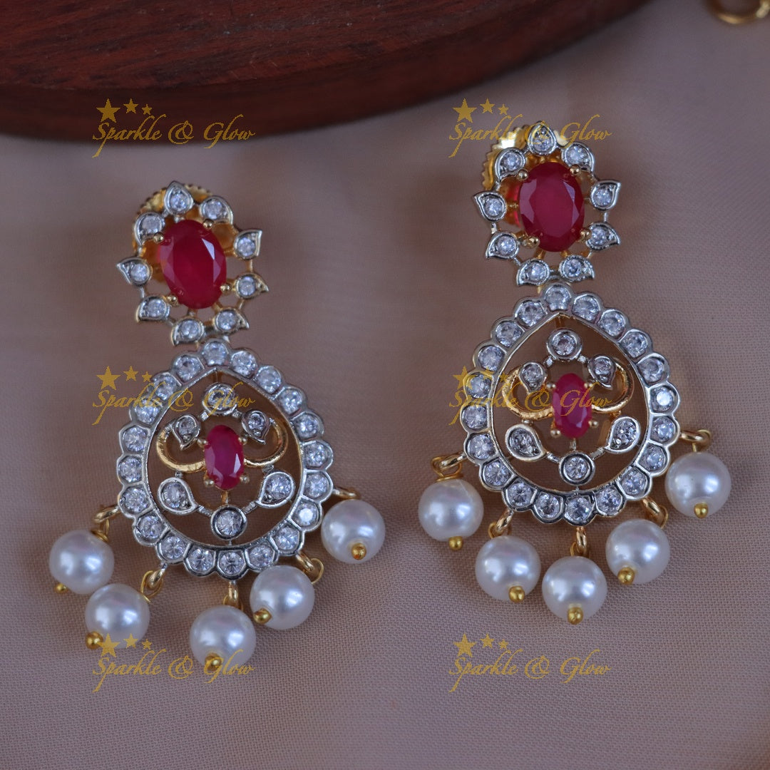 Elegant Bridal Pearl & Ruby Necklace Set Online