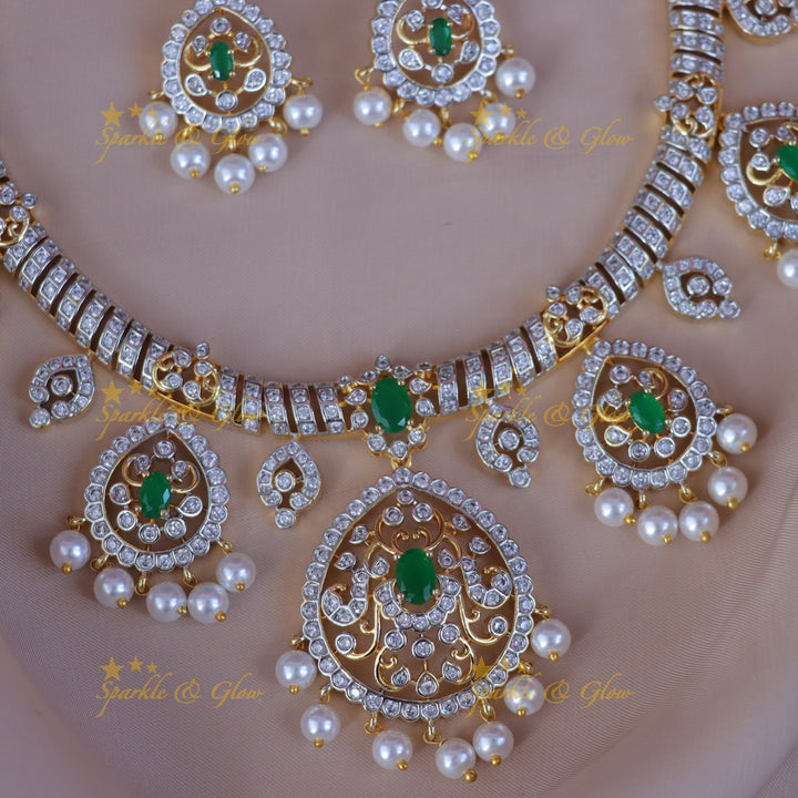 Elegant Bridal Pearl & Ruby Necklace Set Online