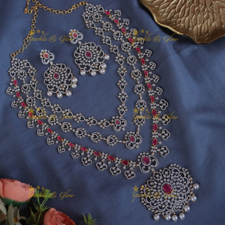 Exquisite Floral Wedding Necklace & Earrings Set