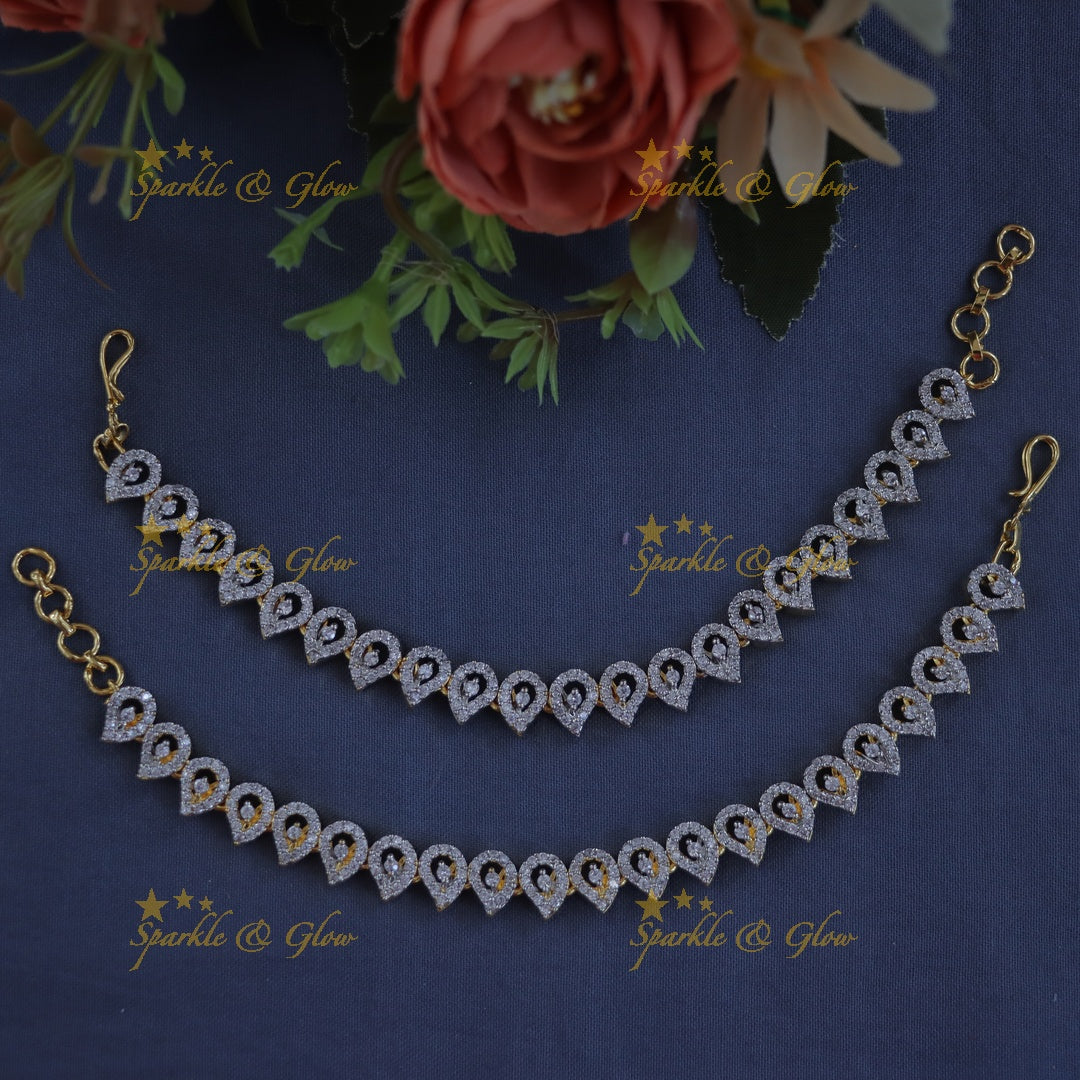 Exquisite Mango Design Ear Chain - Festive Elegance