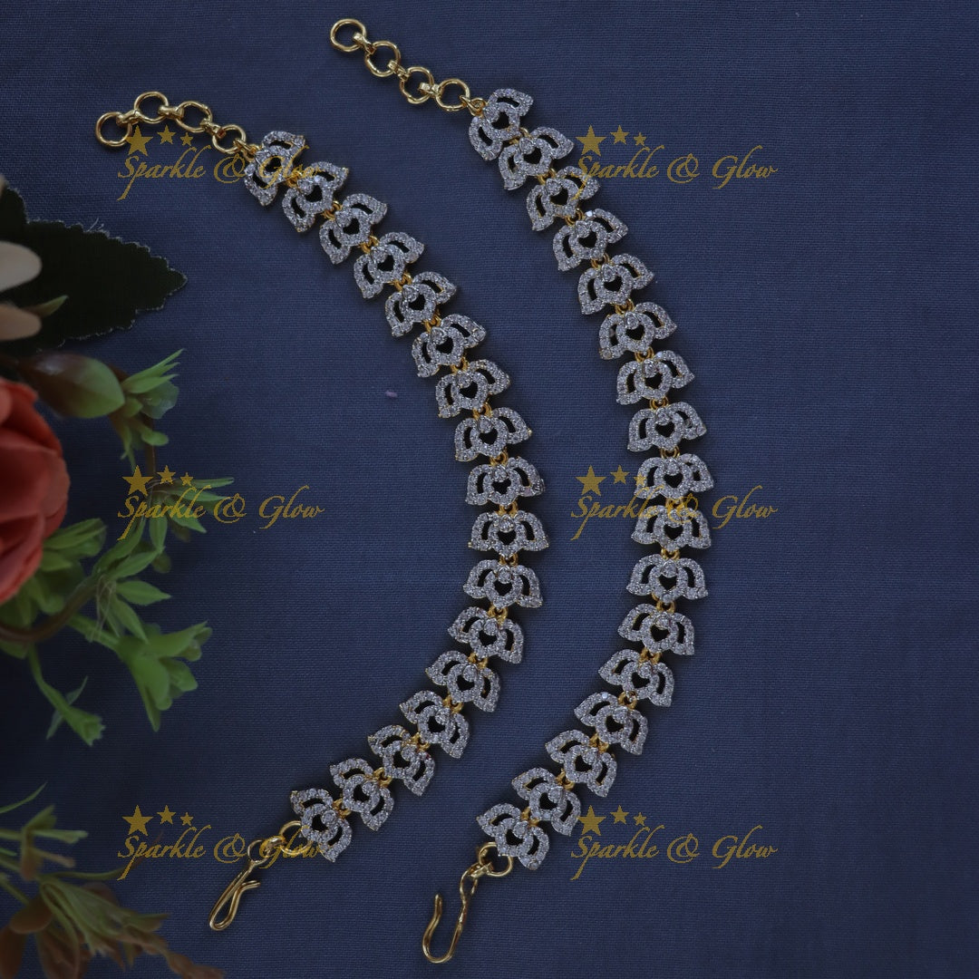 Gleaming Gold Floral Earchains for Weddings