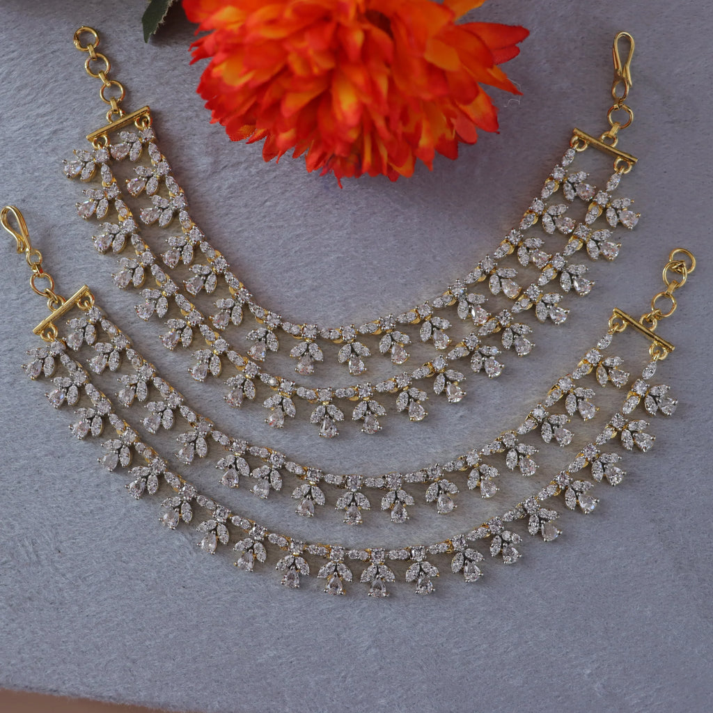 Elegant Gold Leaf Earchain - Perfect for Festive Glamour