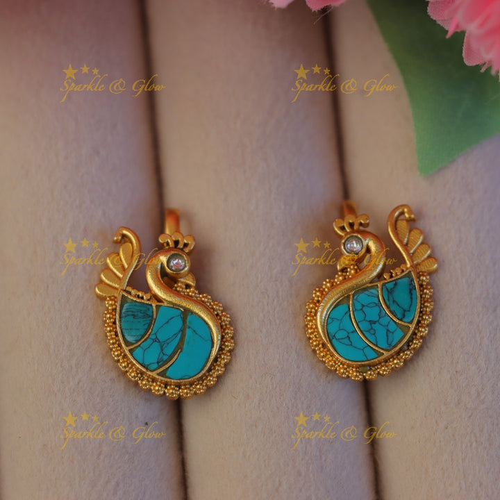Exquisite Peacock Bugadi Earrings - Festive Elegance
