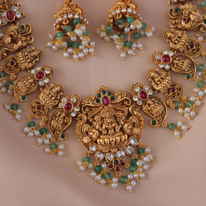 Exquisite Mango Peacock Temple Necklace - Festive Glam