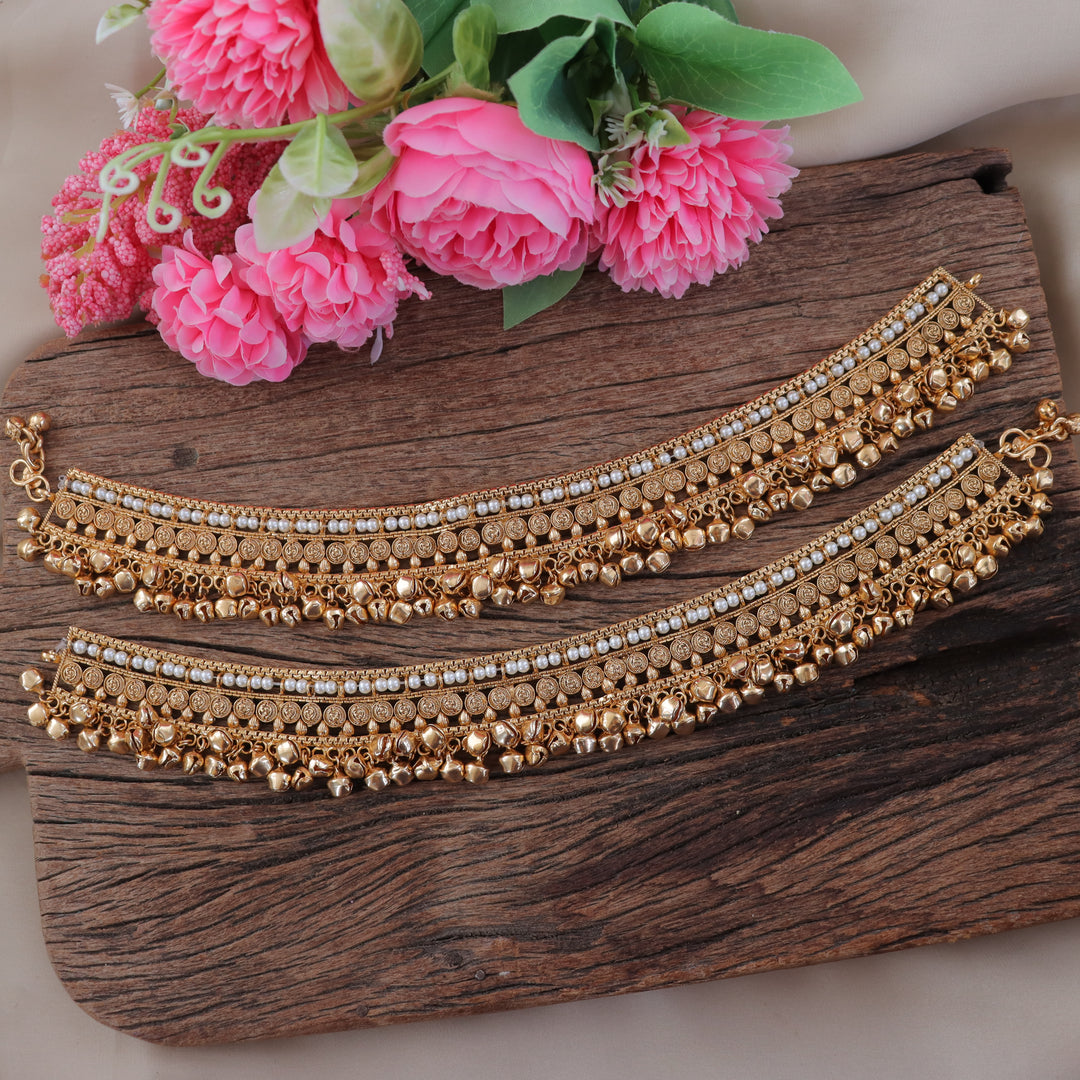 Elegant Gold Pearl Anklet – Perfect for Festive Occasions