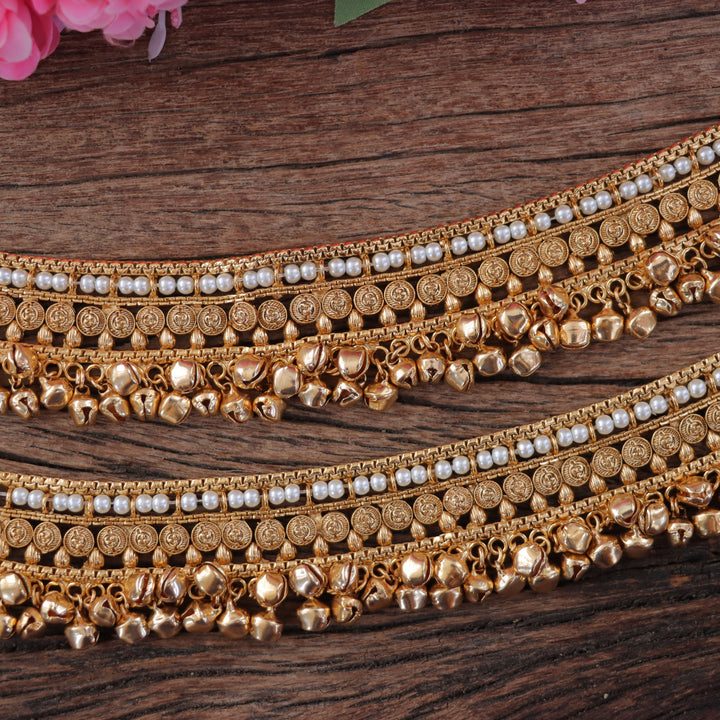 Elegant Gold Pearl Anklet – Perfect for Festive Occasions