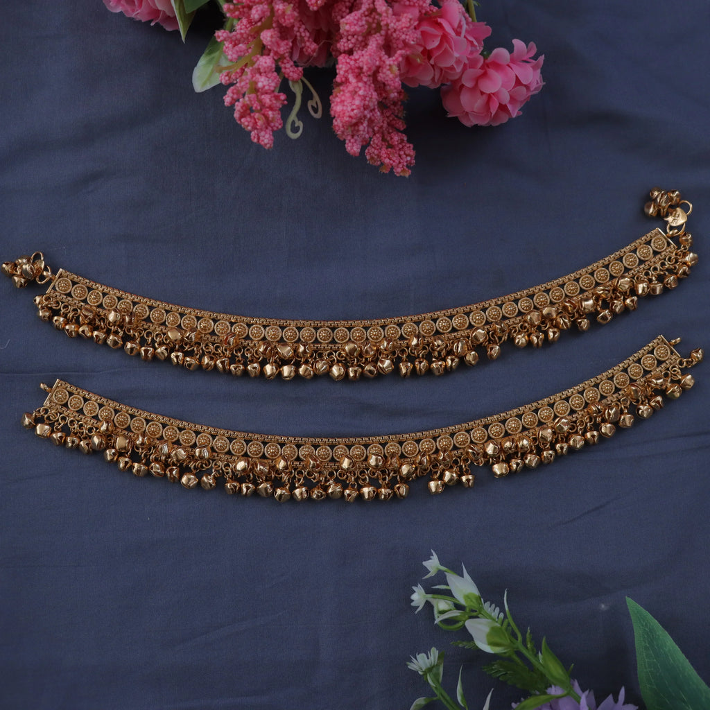 Stunning Gold Floral Wedding Anklets | Sparkle & Glow