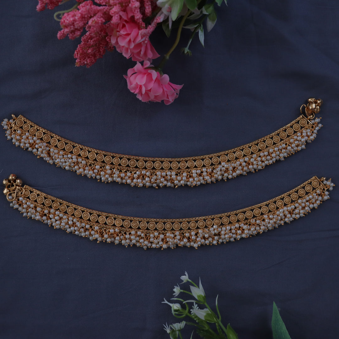 Stunning Gold Floral Wedding Anklets | Sparkle & Glow