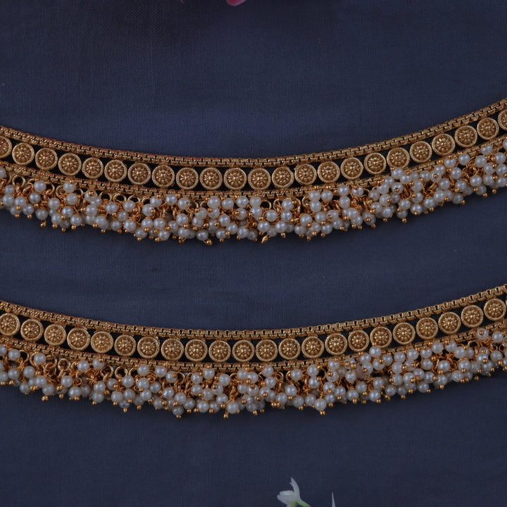 Stunning Gold Floral Wedding Anklets | Sparkle & Glow