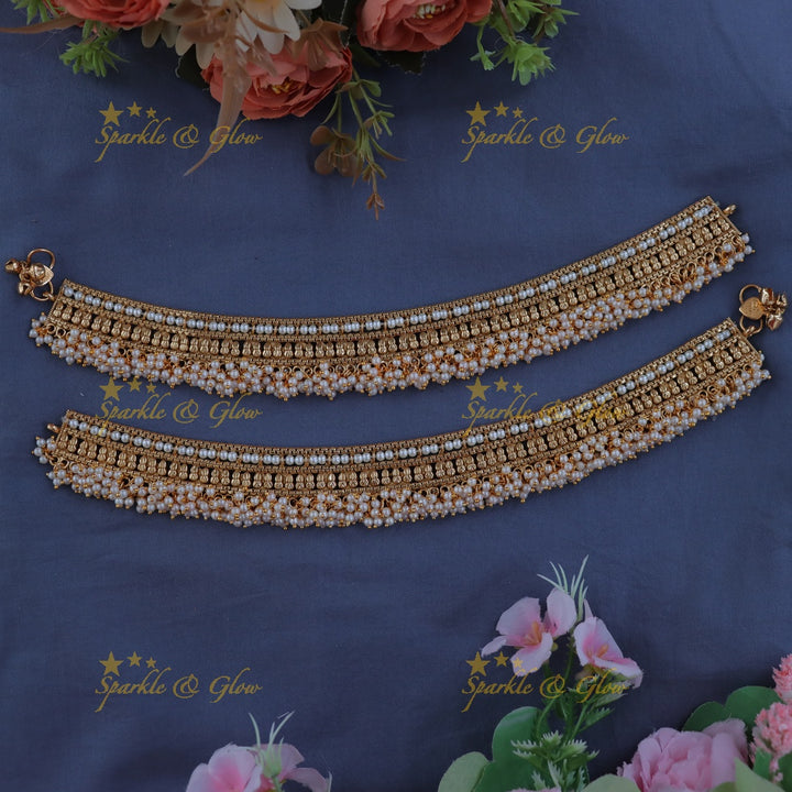 Pearl Gold Anklet - Exquisite Festive Imitation Jewelry