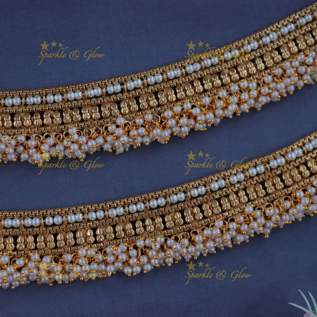 Pearl Gold Anklet - Exquisite Festive Imitation Jewelry