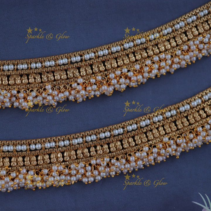 Pearl Gold Anklet - Exquisite Festive Imitation Jewelry