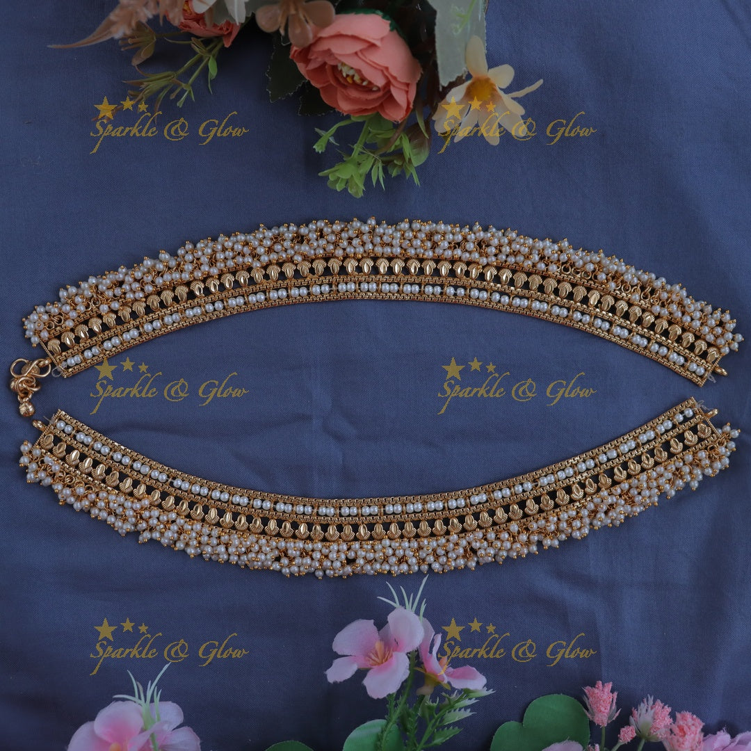 Exquisite Gold Pearl Anklet for Celebrations