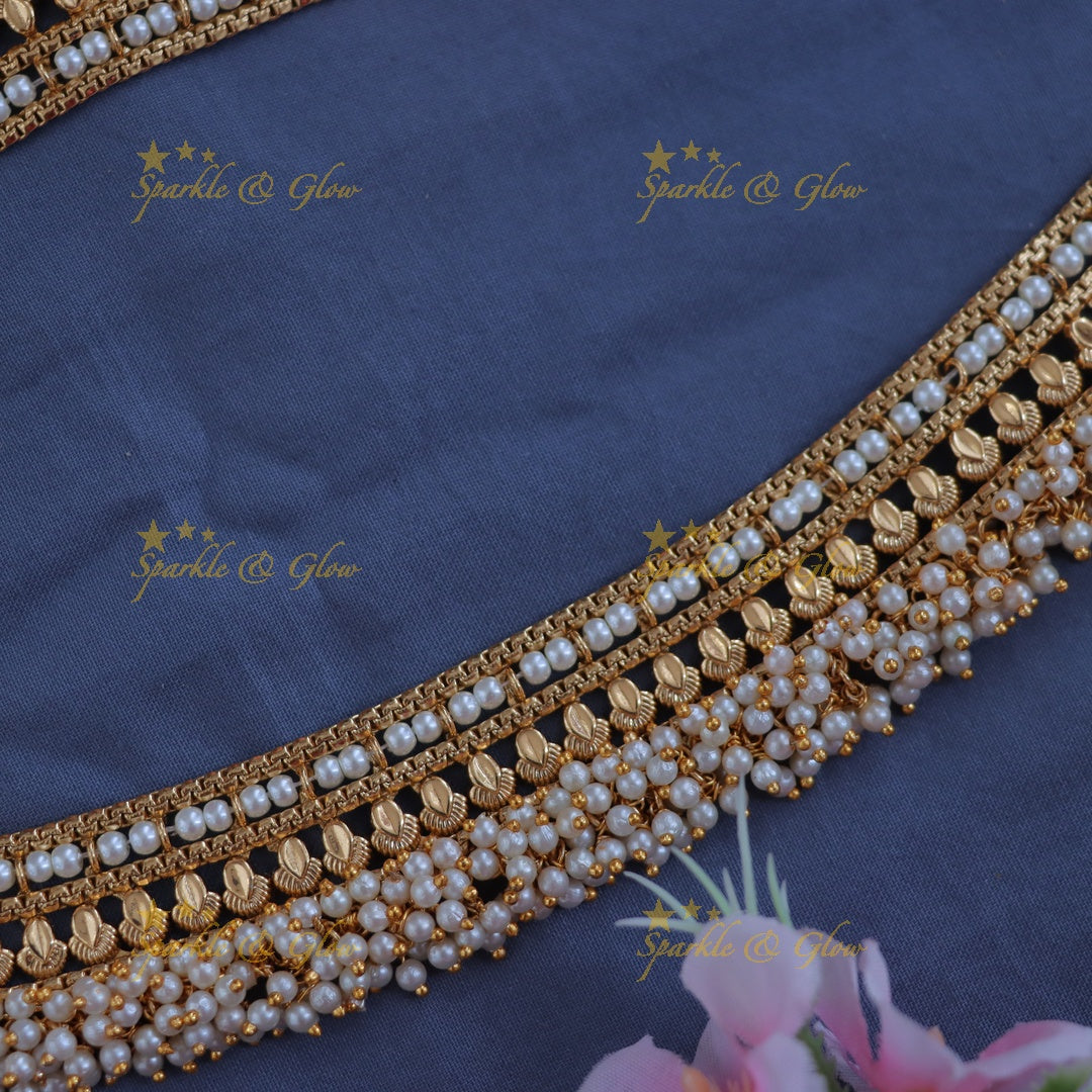 Exquisite Gold Pearl Anklet for Celebrations