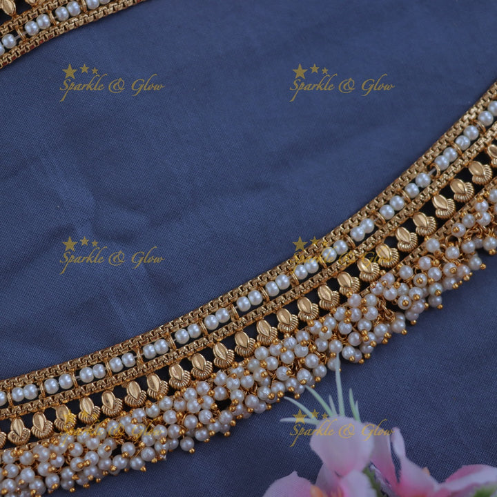 Exquisite Gold Pearl Anklet for Celebrations
