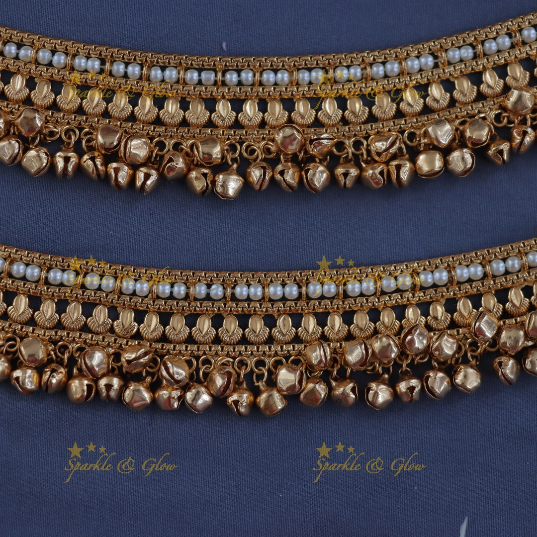 Exquisite Gold Pearl Anklet for Celebrations