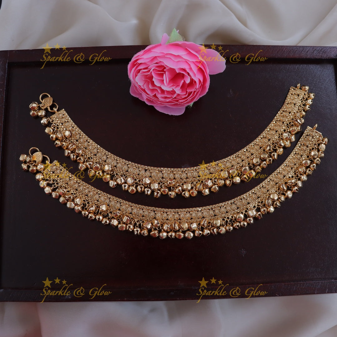 Exquisite Gold Bead Bridal Anklet for Celebrations