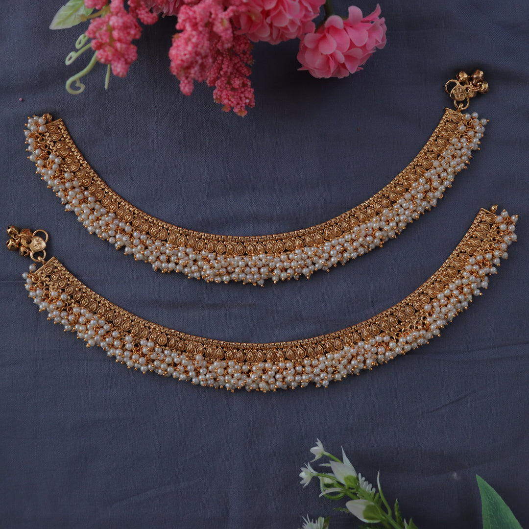 Exquisite Gold Bead Bridal Anklet for Celebrations