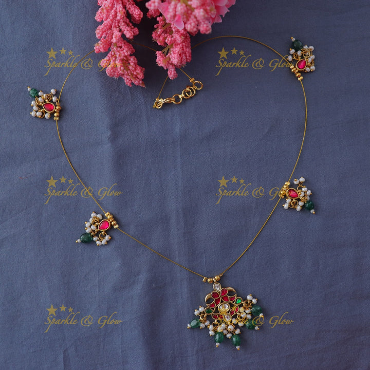 Green Bead Festive Necklace | Sparkle & Glow