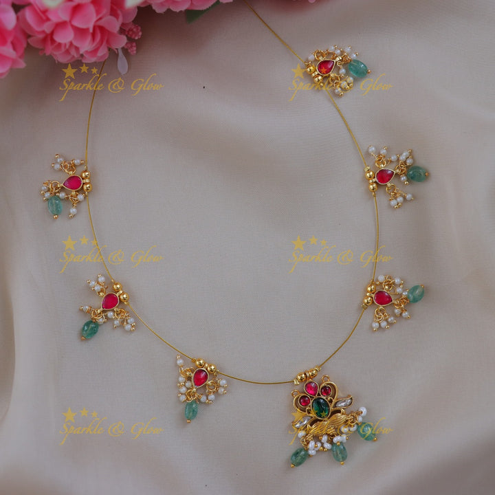 Elegant Peacock Pendant Necklace - Festive Glamour