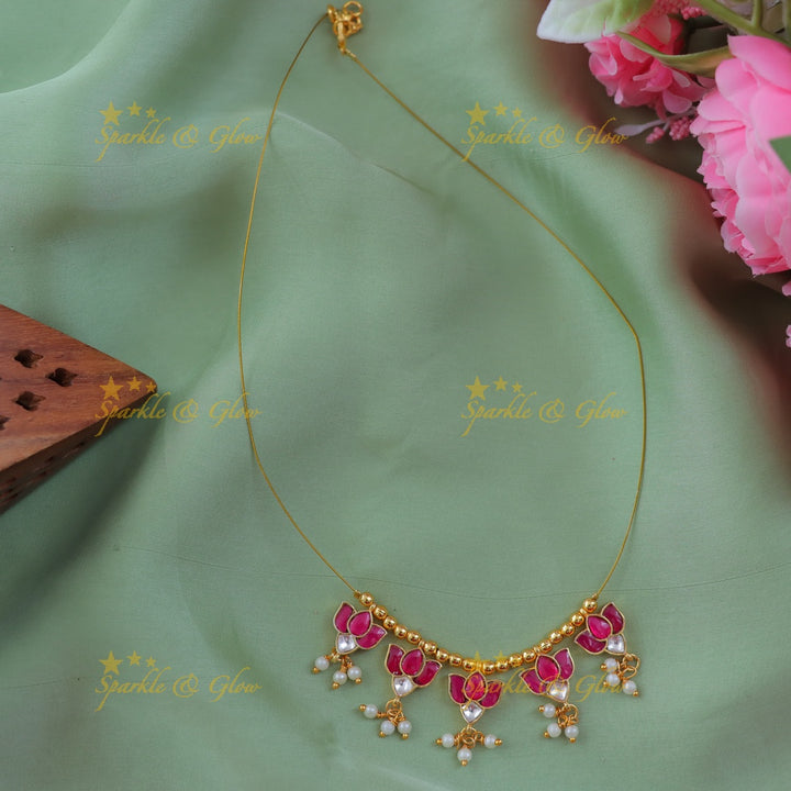 Elegant Lotus Pearl Necklace – Premium Imitation Jewelry