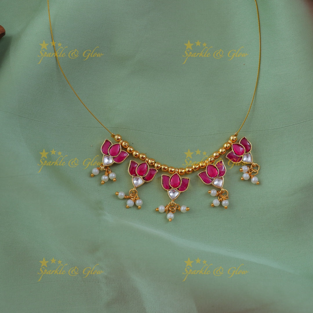 Elegant Lotus Pearl Necklace – Premium Imitation Jewelry