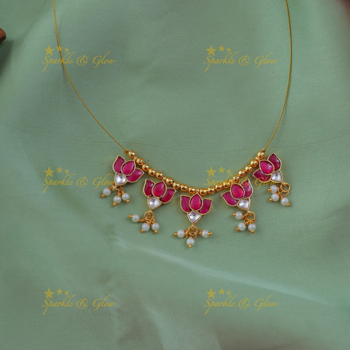 Elegant Lotus Pearl Necklace – Premium Imitation Jewelry