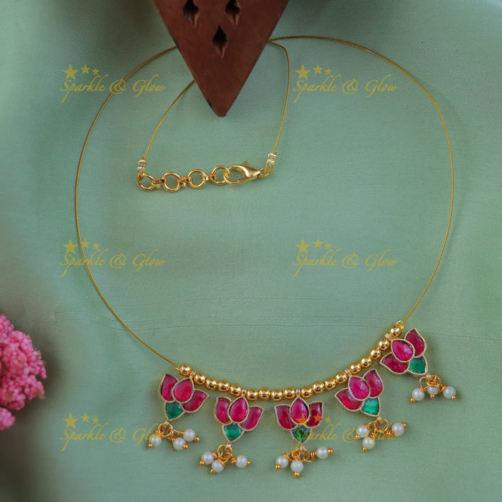 Elegant Lotus Pearl Necklace – Premium Imitation Jewelry