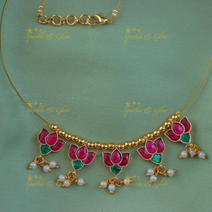 Elegant Lotus Pearl Necklace – Premium Imitation Jewelry