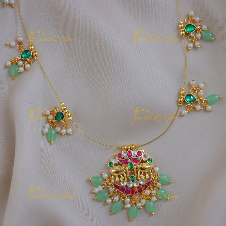 Elegant Festive Gold Elephant Pendant Necklace