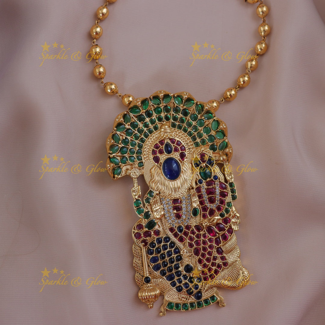 Majestic Lord Narasimha Necklace - Sparkle & Glow