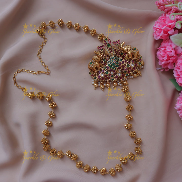 Exquisite Bead Elephant Necklace - Premium Design