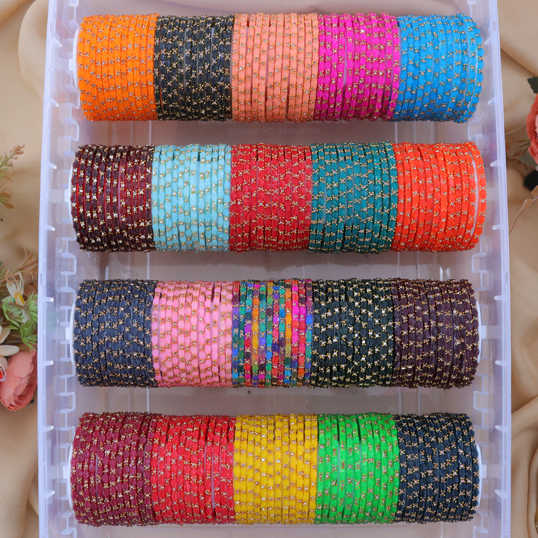 Exquisite Multicolor Leaf Design Bangles - New Arrival