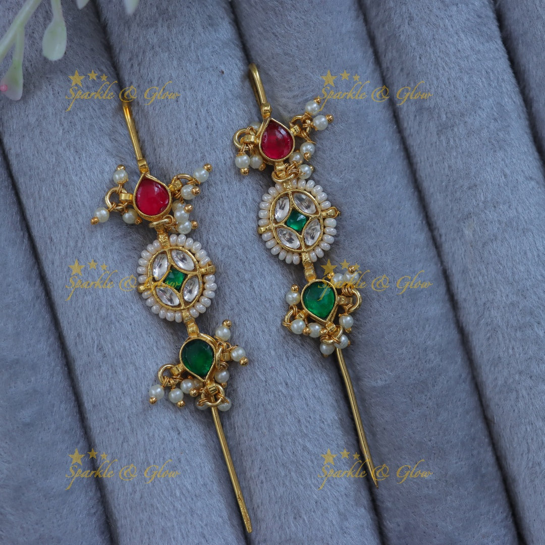 Exquisite Gold Multi-Color Earcuff for Festivals & Weddings