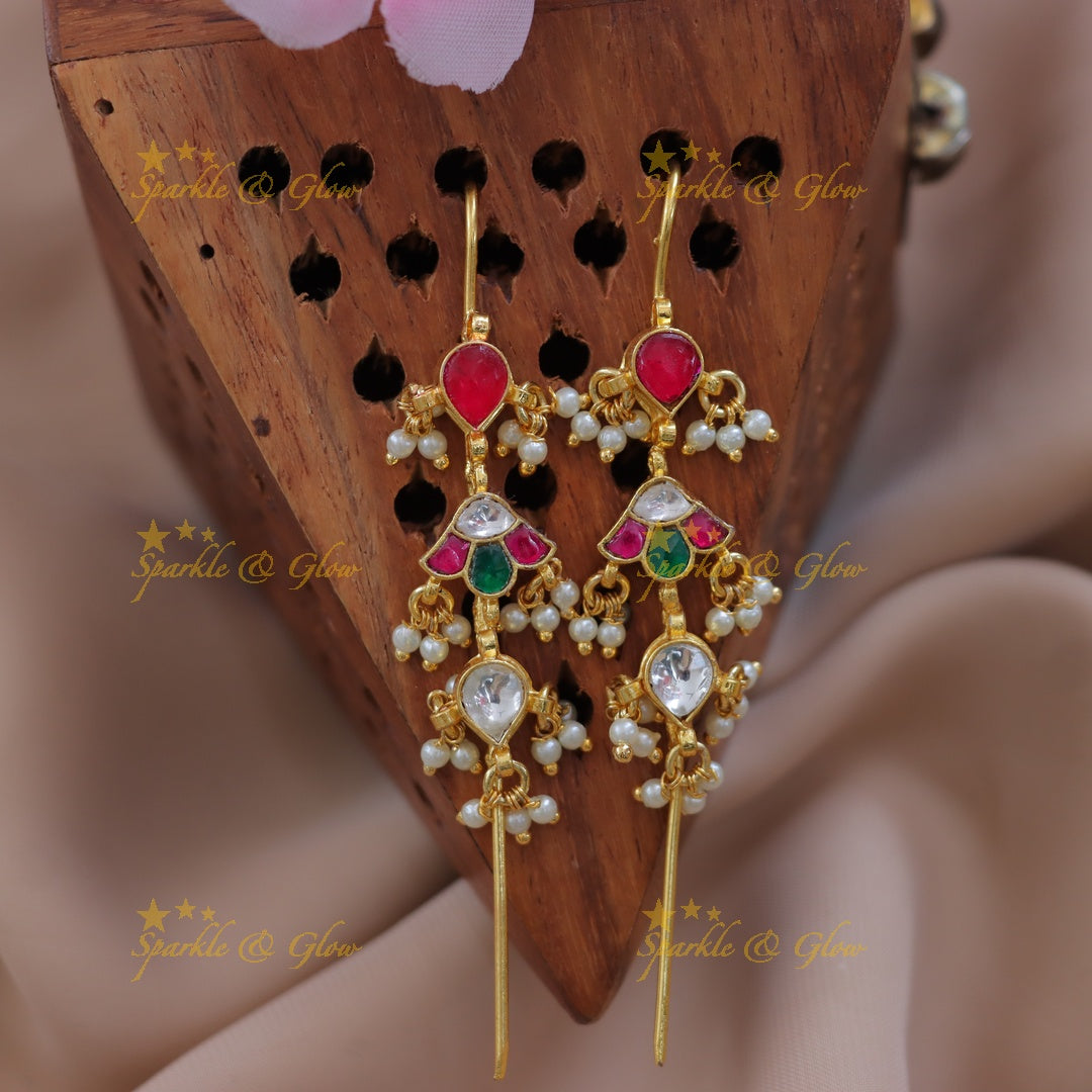 Exquisite Gold Stone Earcuffs for Festive Glam