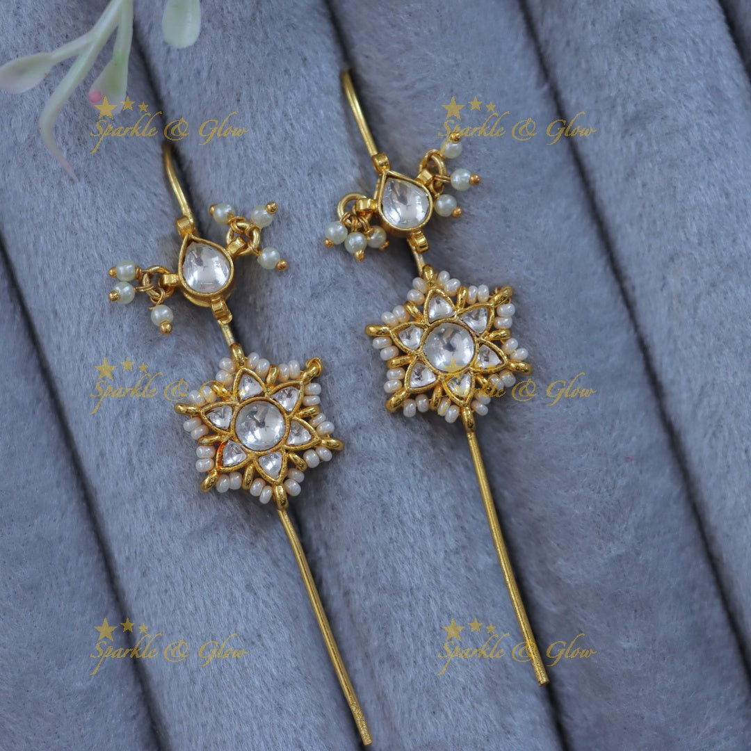 Ethereal Gold Pearl Earcuff - Festive Elegance Redefined