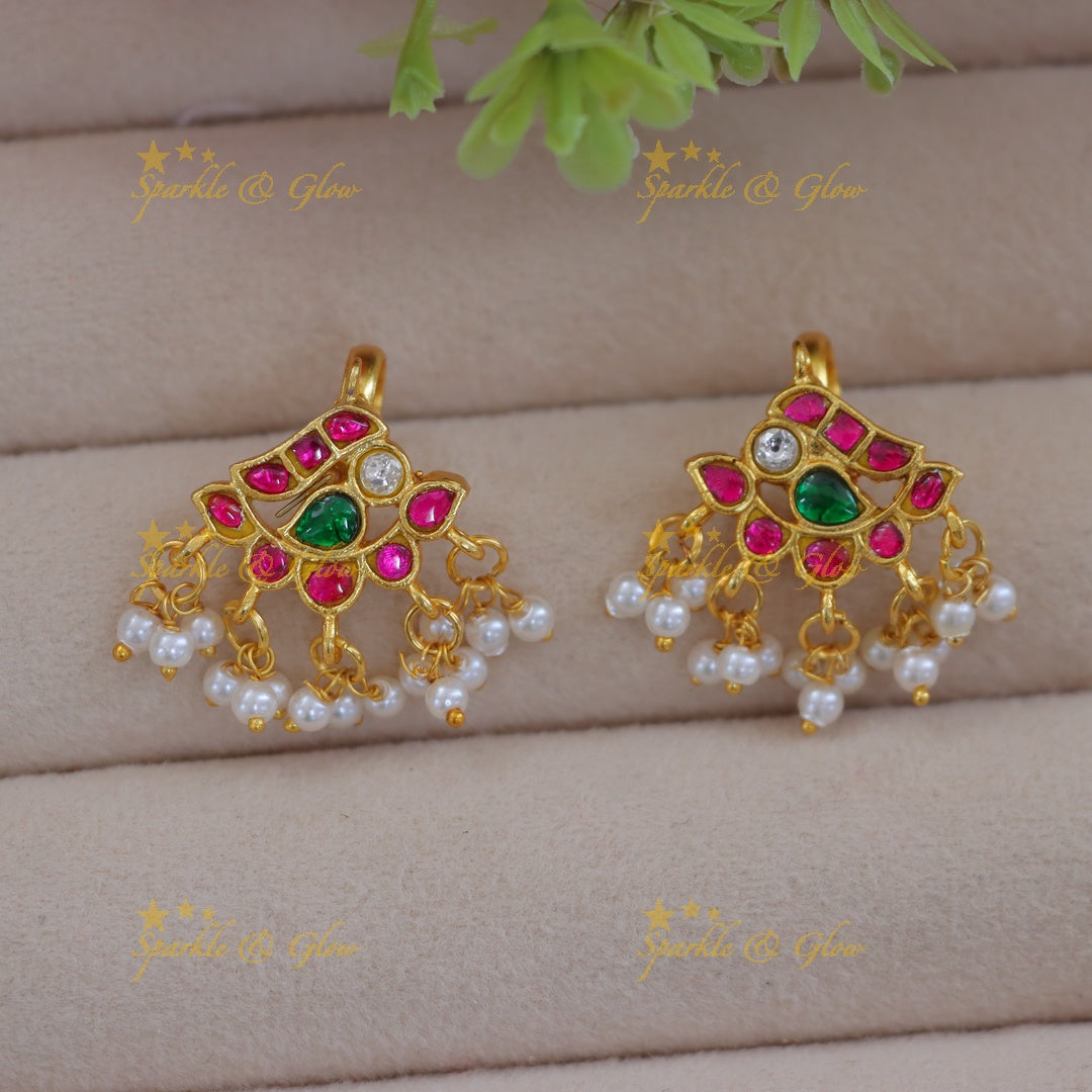 Exquisite Pearl Parrot Bugadi Earrings - Perfect for Weddings