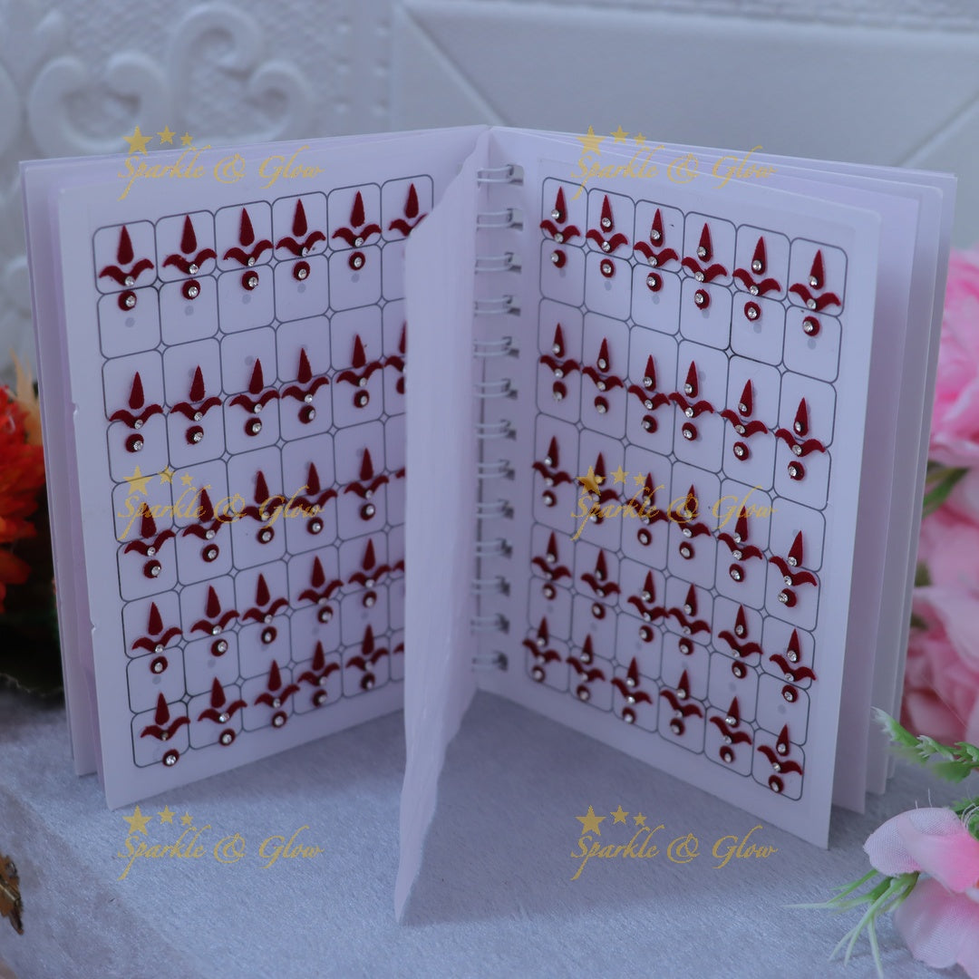 Elegant Maroon Stone Bindi Set - Timeless Elegance